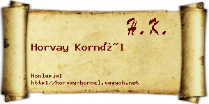 Horvay Kornél névjegykártya